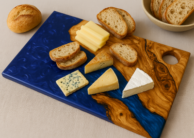 Olive and Burple resin charcuterie Board