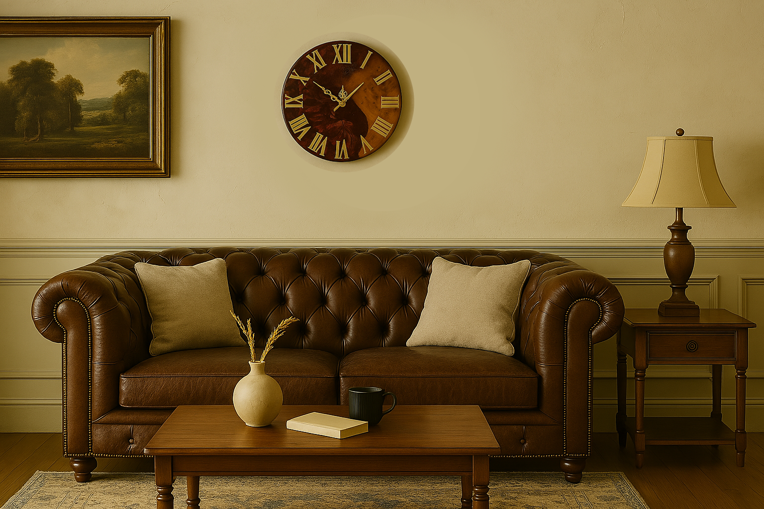 Cherry and Burgundy resin wall clock